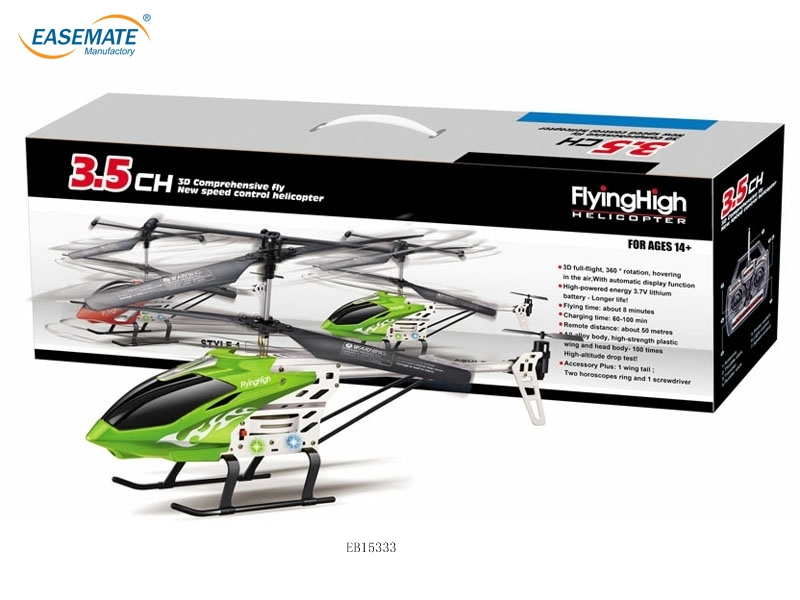 EB15333 - 3.5D metal alloy remote control aircraft green ( with gyro )